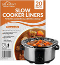 Slow Cooker Liners [20 Pack] – Fits Up to 6.5L, BPA-Free & Heat-Resistant PET Plastic | Leakproof Disposable Cooking Bags for Slow Cookers, Ovens, Freezers, Batch Cooking, Casseroles & Meal Prep