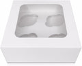 25 x White Cupcake Boxes - 4 Holes