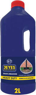 Jeyes Drain Unblocker (2L) - Outdoor Drain Unblocker Liquid Heavy Duty - Dissolves Grease, Hair and Food Waste - Powerful Formula Works in 30 Minutes - Easy to Use, No Dilution - Cleans and Deodorises