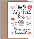 Valentine's Day Card from Cat or Dog - Valentine's Card for Husband, Wife, Boyfriend or Girlfriend | Blank Inside with Envelope - A5