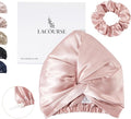 Non-Slip Upgraded Adjustable 22 Momme 100% Mulberry Silk Bonnet for Sleeping Women, Double-Layered Silk Hair Wrap with More Durable Elastic Stay on Head. Pink