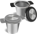 2PCS Tea Infuser for Loose Tea, 304 Stainless Steel Strainer with Silicone Heat Proof Handles, Tea and Coffee Filter for Cups,Teapots, Mugs