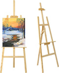 Easel Stand 1.5M Studio Easel Adjustable Drawing Painting Holder Folding Art Stand for Wedding Wooden A-Frame Display Drawing Board for Painting