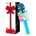 Microphone for Kids Adults, Wireless Bluetooth Microphone with Flashing Colorful LED Lights Portable Speaker Karaoke Machine, Home KTV Player Support