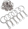 YHYZ Keychain Ring Set, Splits Key Ring Hoops with Chain + Jump Rings, for DIY Craft Tassels Resin Art Jewellery Making