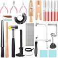 Jewelers Tools Set 27Pcs Ring Making Kit Includes Saw with 144 Blades, Bench Pin Clamp, Wooden Clamp