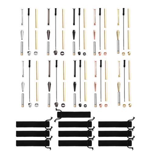 Slimline Pen Kit for Wood Turning 10 Pack with Multiple Finishes 7mm Twist