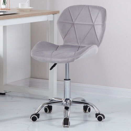 (Velvet Grey) Charles Jacobs Cushioned Swivel Office Chair