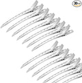 30 Pcs Duck Bill Clips, 9cm Rustproof Metal Alligator Curl Clips with Holes for Hair Styling, Hair Coloring, Metal Duck Billed Hair Clips Silver for Styling Sectioning, Silver