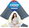 Rohi Assorted V Pillowcases Pack of 2 – Soft & Breathable Microfibre Triangle Pillowcases for Adults, Nursing, Maternity & Pregnancy V Pillows – Anti Allergy & Skin Friendly Assorted Cases, Easy Care
