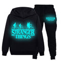 (C, 13-14 Years) 7-14 Years Kids Boys Girls Stranger Things Luminous Outfit Set Pullover pants Tracksuit Set Gifts