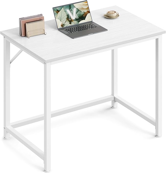 VASAGLE Computer Desk, Office Desk, 80 x 50 x 76 cm, for Study, Bedroom, Living Room, Maple White and Cloud White LWD038W44