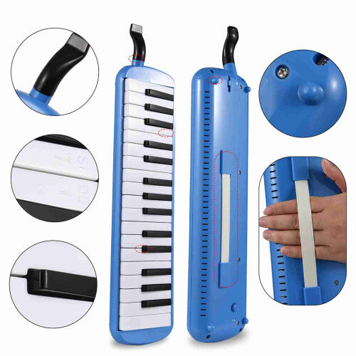 Compact 32-Key Melodica Set with Blow Pipes & Carrying Bag Gift