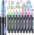 YITHINC Glitter Pens Outline Marker Pen, Arts and Crafts Gift for Kids Girls, Teenage Girls Gift, 18 Sparkle Metallic Colouring Pens, Easter Gifts for 4 5 6 7 8 9 10 11 12 Year Old Girls