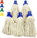 Mop Heads Replacement, Colour Coded Self Threading Socket Cotton Mop Head No.12 PY (Blue, Pack of 5)