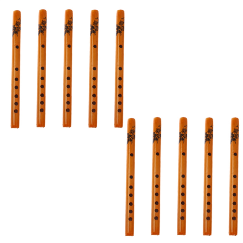 10-Pack Chinese Traditional 6-Hole Bamboo Flute Re
