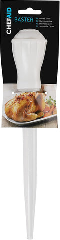Chef Aid Traditional Baster, Essential Kitchen Gadget for Basting While Roasting to Keep you Roasted Meats Suculent, Made with BPA free Plastic with Measurements White