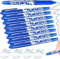 8 Erasable Pens Blue - Rub Out Pens Erasable Gel Pens with Rubbers on the End, Cool Friction Pen with Eraser, Ballpoint Writing Pen that Rub Out, Stationary Office Supplies School Gifts for Teacher