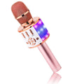 ï¼ˆRose Gold)BONAOK Karaoke Microphone Bluetooth, 4 in 1 Wireless Karaoke Microphones, LED Children's Karaoke Microphone Speaker, Home KTV Ka