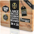 Deer & Oak Large Cutting Board 38 x 25 x 2cm, Pre-Oiled Wooden Bamboo Chopping Board for Carving Meat, Fish, Vegetables, Fruits, Cheese, Bread