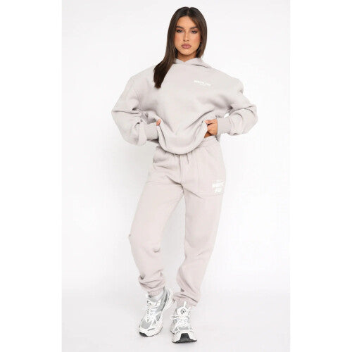 (beige , S) Women's Long Sleeve Hoodie Sweatshirt and Sweatpants Set Stylish Two-Piece Tracksuit for Fall, Winter & Spring