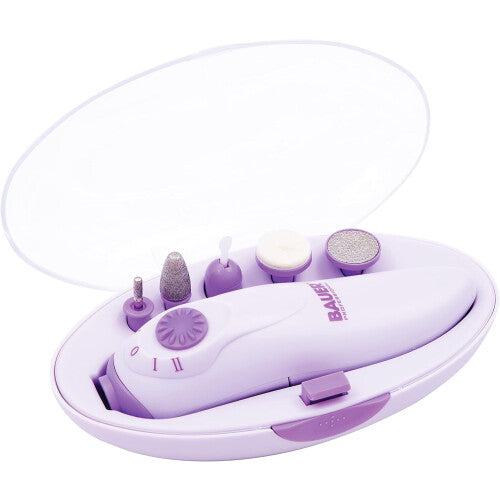 Manicure and Pedicure Set / 5 Attachments / Battery Operated / Storage Case