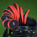 (RedÂ ) Golf Clubs Iron Head Covers Zipper Long Neck Gift