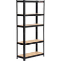 (Black 90x40x180cm) 5 Tier Racking Shelf Heavy Duty Garage Shelving Storage Shelves Unit 175kg Per Shelf