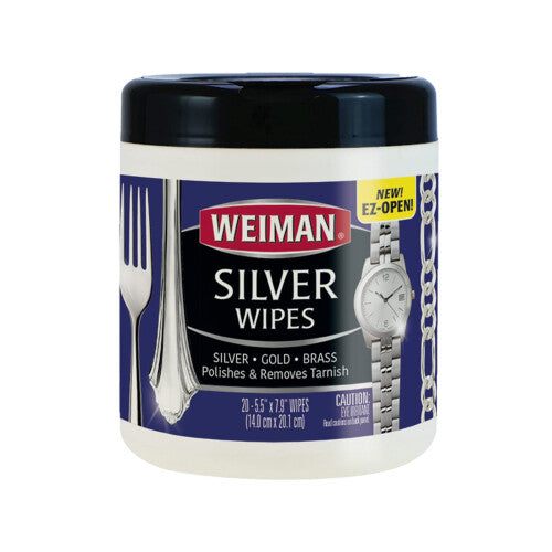 Weiman Jewelry Polish Cleaner  Tarnish Remover Wipes - 20 Count - Use on Silver Jewelry Antique Silver Gold Brass Copper and Aluminum