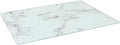 Harbour Housewares Glass Chopping Board - 50x40cm - White Marble Pattern - Large Dining Place Mats Cutting Mat Worktop Saver for Kitchen Cooking, Baking, Vegetable Preparation