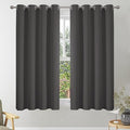 Dark Gray Eyelet Curtains 54 Inch Long, Noise Reducing Home Decoration Room Darkening Blackout Drapes for Living Room, W46 x L54(117cm x 137cm), 2 Panels Dark Grey