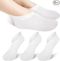 3 Pairs Moisturizing Socks Overnight, Lotion Socks for Dry Feet, Cotton Moisture Enhancing Socks, Spa Socks for Cracked Heel Repair, Cosmetic Moisturizing Socks for Women and Men, White