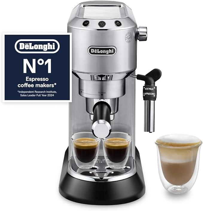De'Longhi Dedica Style, Traditional Pump Espresso Machine, Coffee and Cappuccino Maker, EC685M, Silver[Energy Class B]