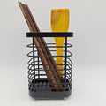 Utensil Holder, Stainless Steel Cutlery Drainer Sink Caddy, Rust Proof Sink Tidy Kitchen Sink Organiser, Cutlery Organiser for Kitchen Utensil (Black plus)