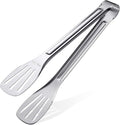 Kitchen Tongs(9'')-304 Easy to Clean-Food Safe Stainless Steel Cooking Tongs,Salad,BBQ,Serving,Frying Tongs Utensils,Kitchen Gift etc,Easy Grip Best Sturdy Tongs,Non Stick.