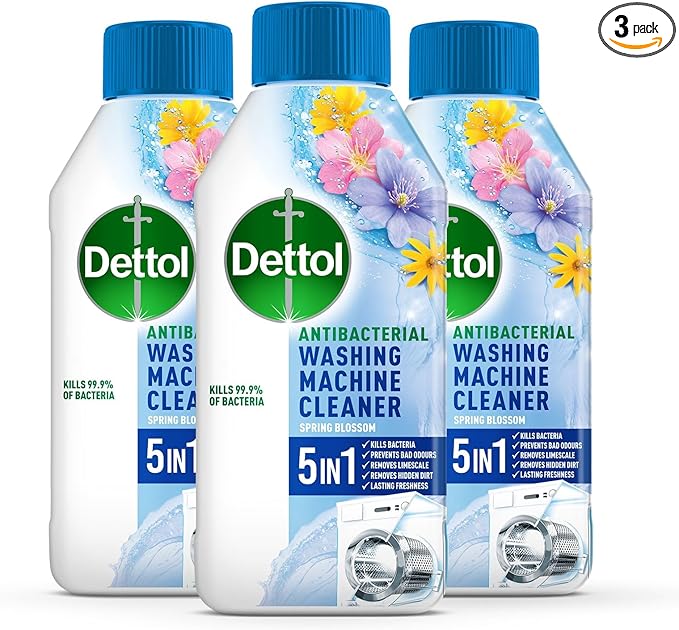 Dettol Washing Machine Descaler (Pack of 3) | Spring Blossom | 750ML | Multipack | 3 X 250ml | Antibacterial Cleaner, Disinfectant, Laundry