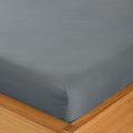 Double Fitted Sheet - 135 x 190cm with 30cm Deep Pocket, Soft Brushed Microfibre, Wrinkle-Free, Easy Care, Fade & Shrink Resistant by MAGNA COLLECTION (Grey, Double)