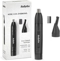 BaByliss 3-in-1 Hair Trimmer for Men, Eyebrow, Ear & Nose Trimmer, Grooming Kit with 2 Attachments, 2 Eyebrow Comb Guides, Battery-Powered, E652U