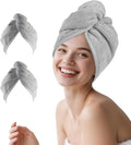 Microfibre Hair Towel Wrap: 2Pack Head Drying Towel Super Absorbent Anti Frizz Turban Towelling For Women Girls Long Wet Plopping Curly Hair