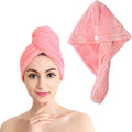 Shakeel Super Absorbent Microfiber Hair Towel Wrap - Quick Dry Hair Turbans, Anti-frizz, Pink