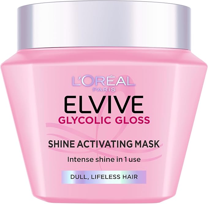 L'Oréal Paris Elvive Glycolic Gloss Core Diamond Hair Mask, With 13% Gloss Complex, For Dull, Lifeless Hair, Provides Intense Shine, 300ml