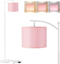Aooshine Pink Floor Lamp, 3 Color Temperatures, Standing Lamp Tall with Adjustable Fabric Shade(Bulb Included)[Energy Class F]