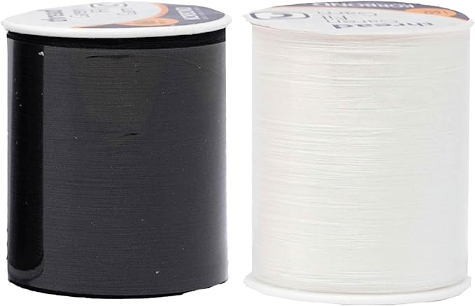 Korbond Black and White Sewing Thread Set - 320m Polyester Spool - Crafting, Sewing, Hand and Machine