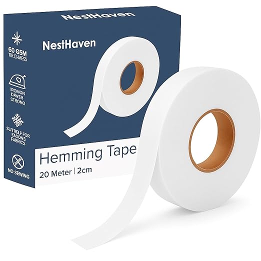 Wonder Web Hemming Tape 20 Metres, Extra Strong, Iron On Hem Tape, Perfect Hemming Tape for Clothes, Ironing Adhesive Curtains,trousers, No Sew Hem Tape