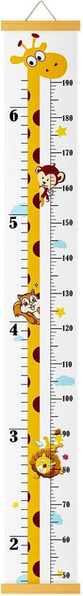 Baby Height Growth Chart Wall Hanging Measuring Ruler for Kids, Removable Canvas and Wood Wall Ruler for Bedroom Nursery Wall Decoration
