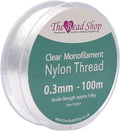 Clear Nylon Thread 0.3mm - Invisible String for Decoration Hanging, Sewing, Beading, Strong Non-Stretch Nylon Wire, 5.4kg Tensile Strength - 100m Spool