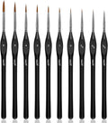 Fine Detail Brushes with Triangular Handles,10 Miniature Brush for Fine Detailing & Art Painting,Acrylic&Nail, Models,Watercolour, Miniatures,Oil, Wargaming Figures.(golden maple series）