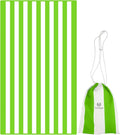 Microfiber Beach Towel Oversized Rapid Drying Sand Free Soft Compact Lightweight Qualities Beach Towels for Adults Ideal for Swimming Beach Yoga Camping Gym Carry Bag Mint Green Stripes 63x32 Inch