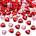 300Pcs Red Acrylic Heart, Acrylic Heart Beads, Heart Diamonds, Acrylic Hearts for Valentine's Day, Crystal Heart Gems for Weddings Artwork Anniversary Family Birthday Party Decorations