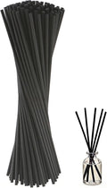 100pcs Reed Diffuser Sticks, 7.8 Inch Rattan Wood Sticks, Diffuser Refills, Thick Room Diffuser Sticks for Essential Oil, Fibre Reeds for Diffusers, Replacements for Home, Office (Black)